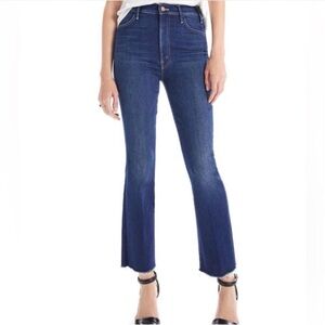 MOTHER The Hustler Ankle Fray Jeans Home Movies Blue Flare High Rise Size 27